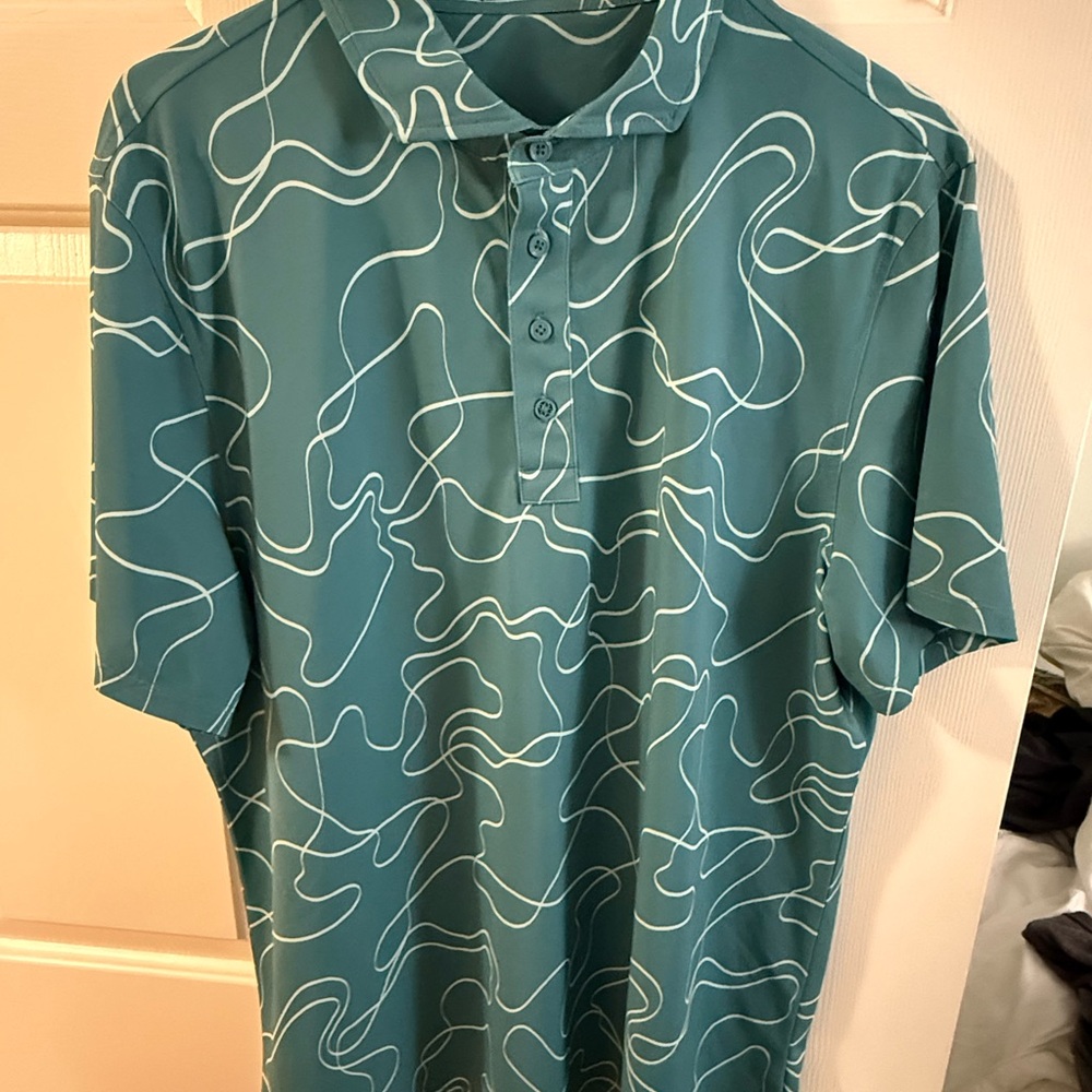 Teal Patterned G/FORE Men's Golf Polo